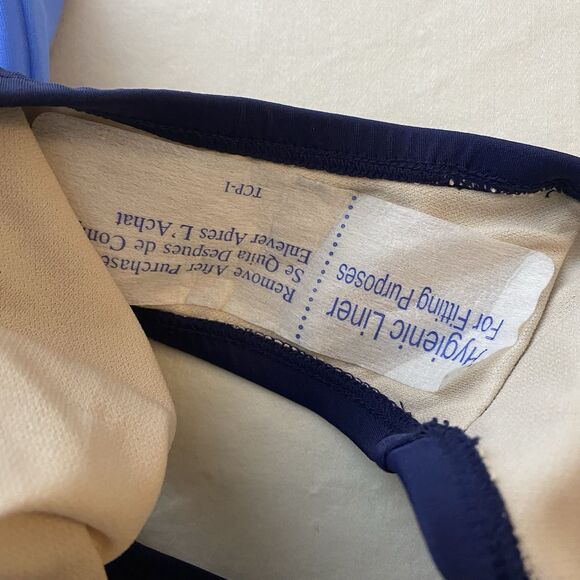 Kona Sol Wrap Tie Colorblock One Piece Swimsuit Navy Blue Light Blue Sz S New - Picture 6 of 8